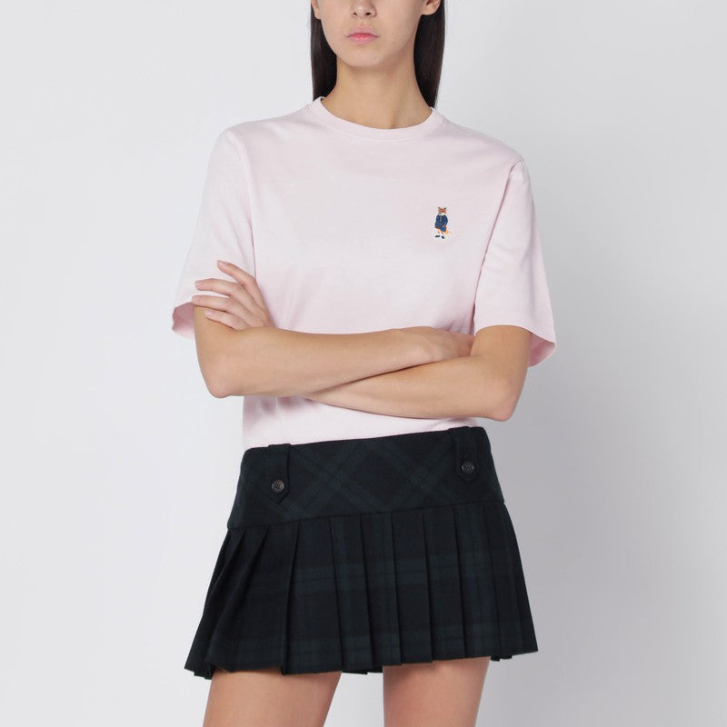 Maison Kitsuné Light Pink T‑Shirt with Logo Patch