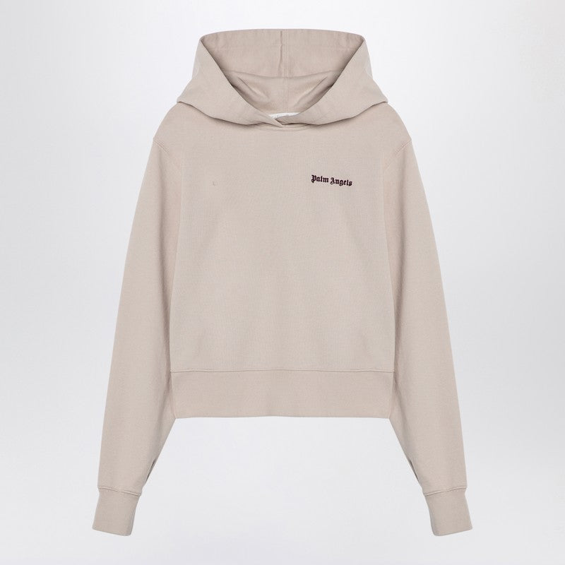 Palm Angels Logo hoodie light beige