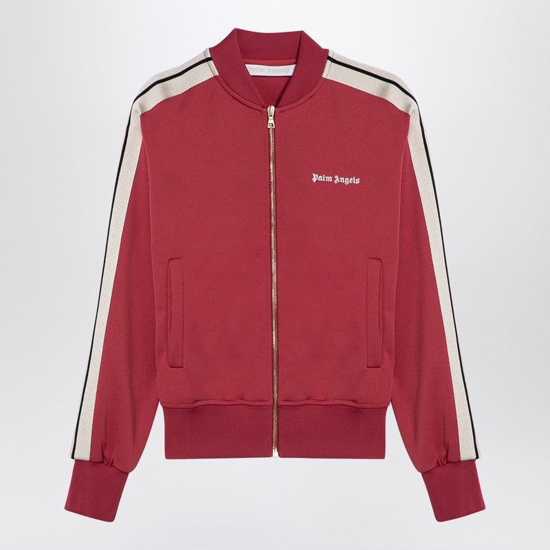 Palm Angels Earth Red zip sweatshirt with logo