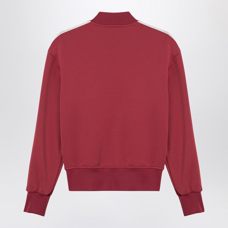Palm Angels Earth Red zip sweatshirt with logo