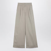 Palm Angels Beige cotton wide trousers