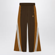 Palm Angels Brown ochre colour-block wide trousers