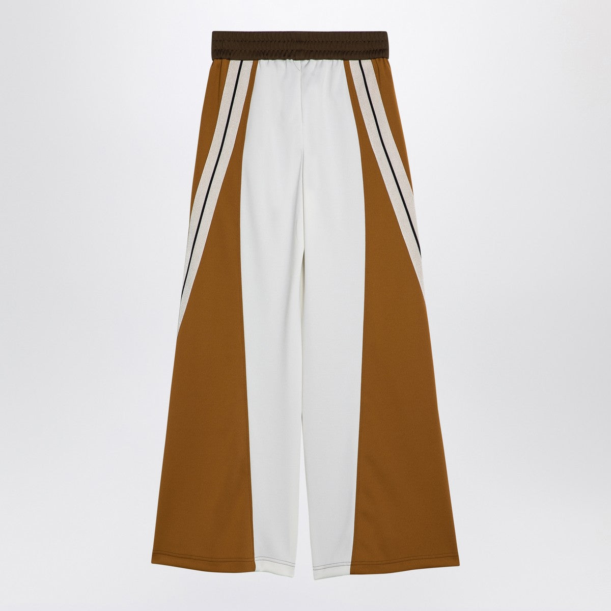 Palm Angels Brown ochre colour-block wide trousers