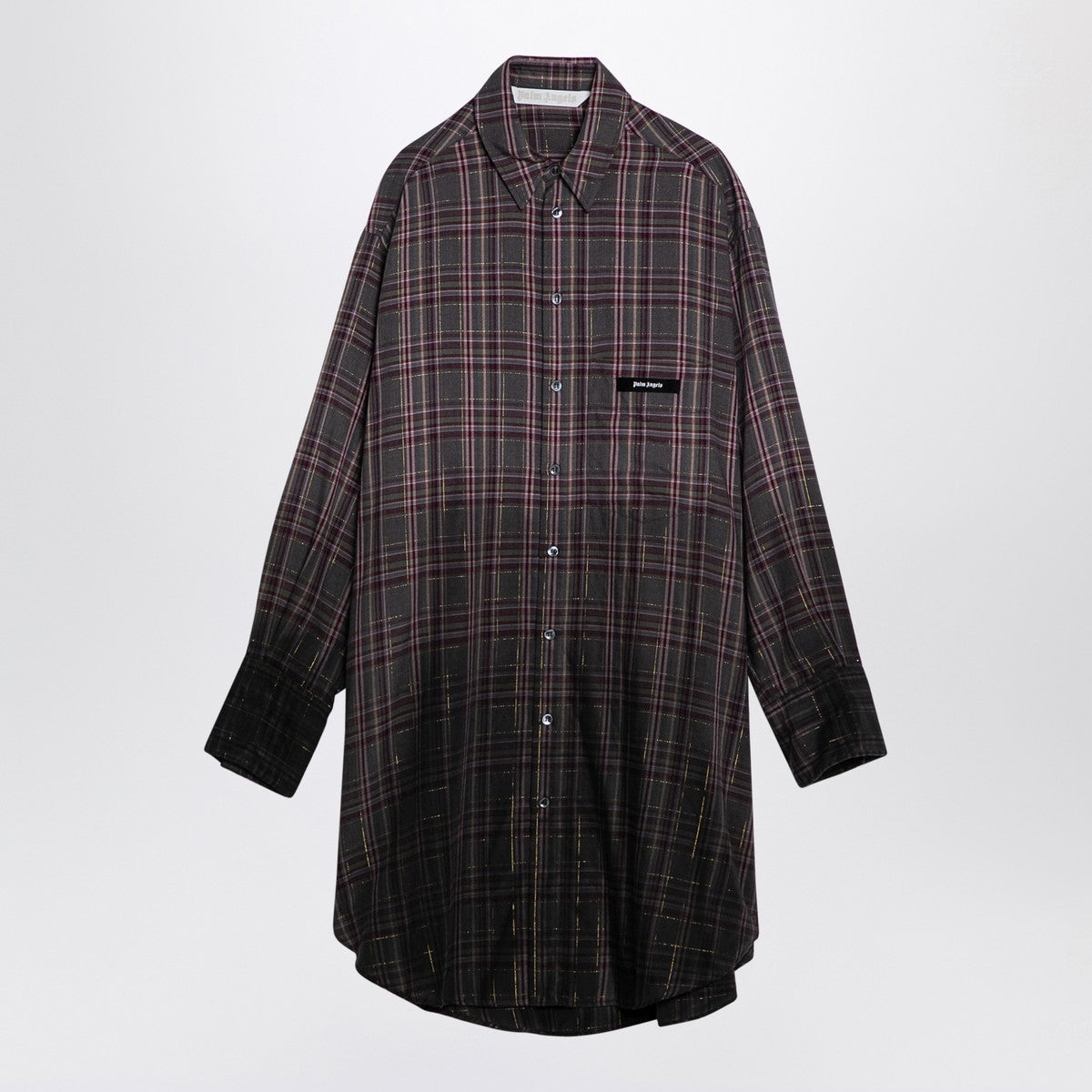 Palm Angels Checkered chemisier dress with logo