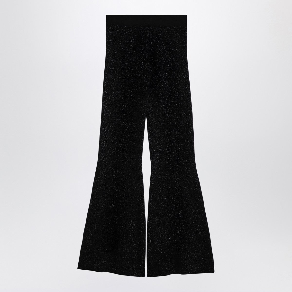 Palm Angels Black lurex viscose blend trousers in wool finish