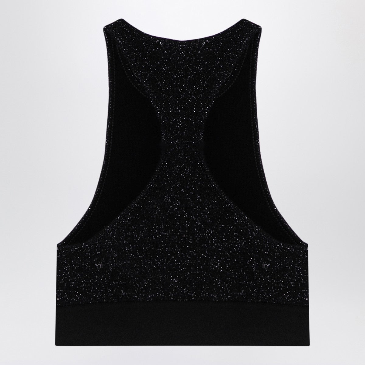 Palm Angels Black lurex top in viscose blend