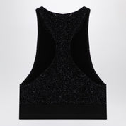 Palm Angels Black lurex top in viscose blend