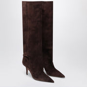 Bottes hautes Paris Texas en daim couleur chocolat