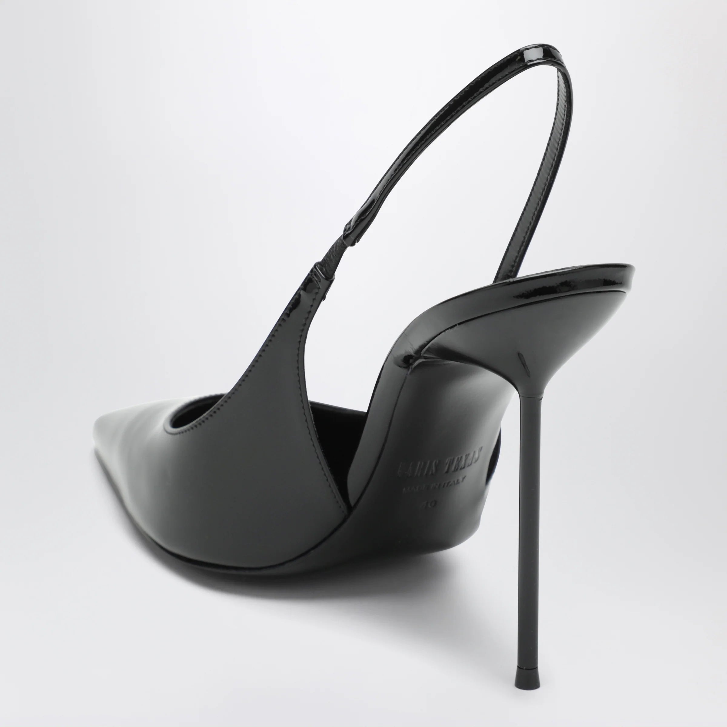 Paris Texas Lidia slingback pumps in black patent leather