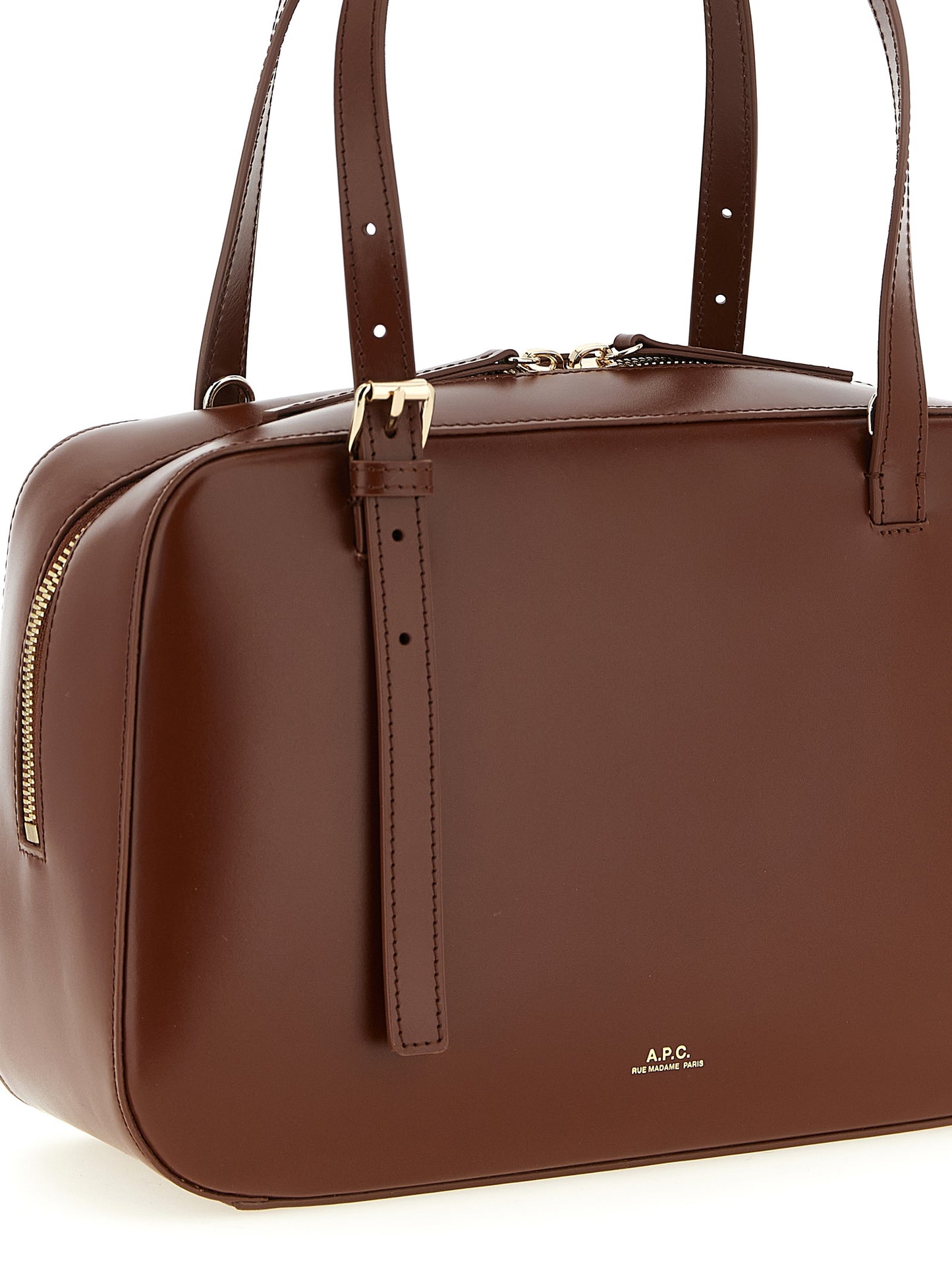 A.p.c. Virginie Box Handbag — Smooth Leather, Brown