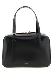 A.p.c. Virginie Box Handbag — Black Leather Shoulder Bag