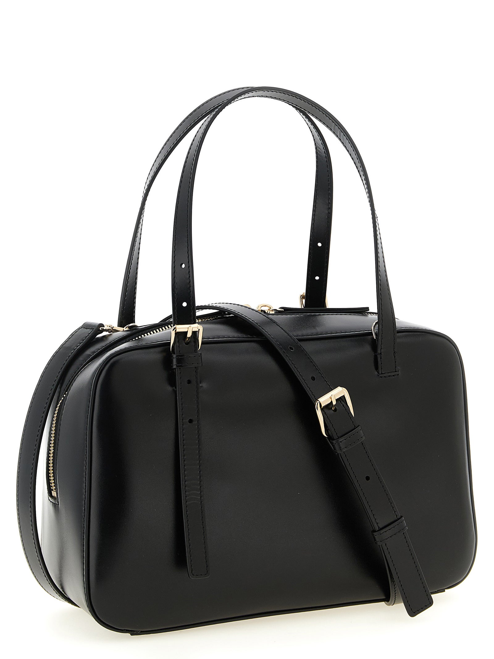 A.p.c. Virginie Box Handbag — Black Leather Shoulder Bag
