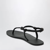 Manebí Black leather flip-flops
