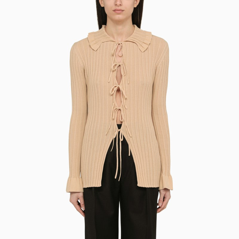 By Malene Birger Devora beige cotton-blend cardigan