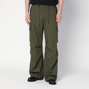 Pantalon en coton et nylon vert olive Needles
