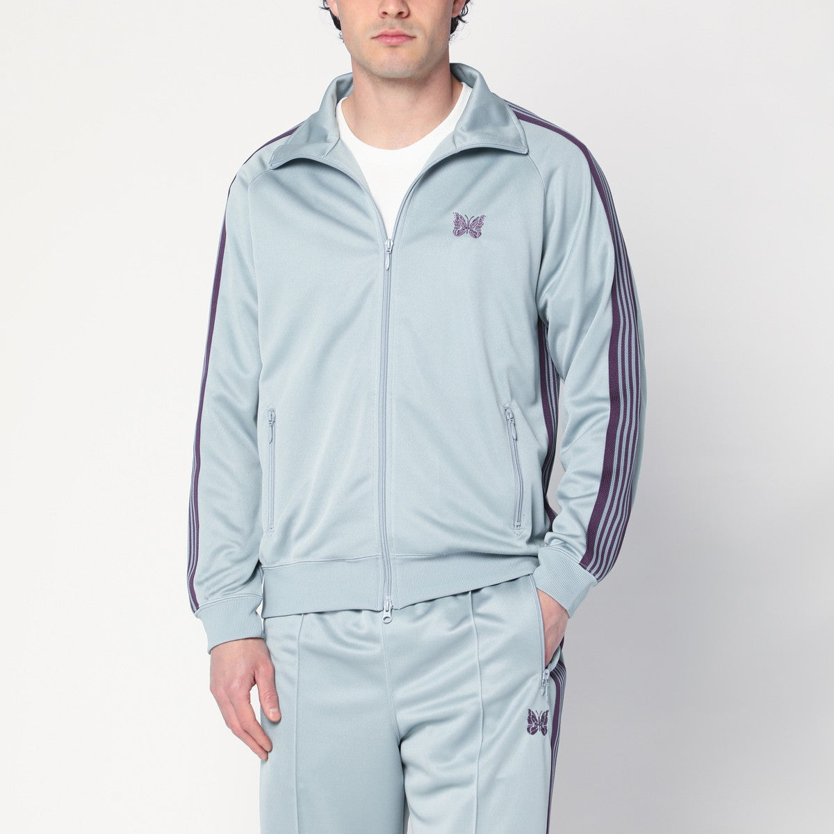 Needles Gray blue/purple zip sweatshirt