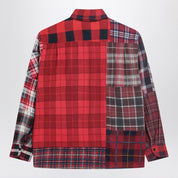Needles Red check pattern patchwork shirt