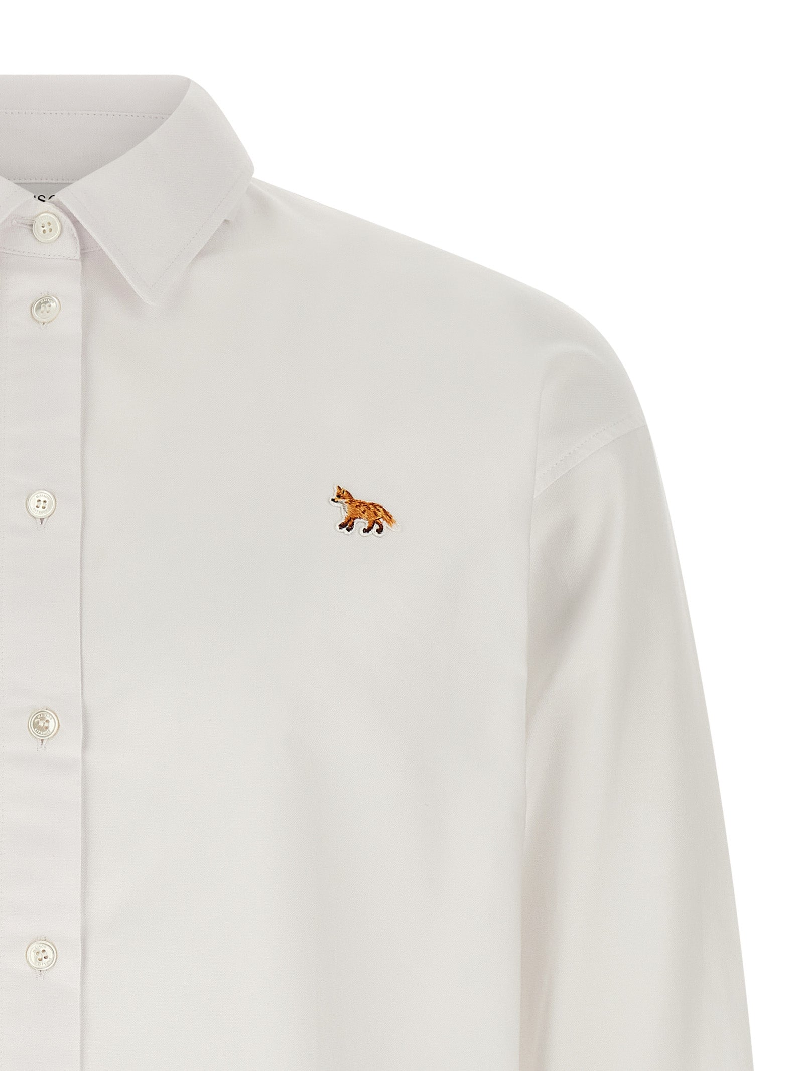 Maison Kitsuné Baby Fox Shirt — White Oxford Shirt