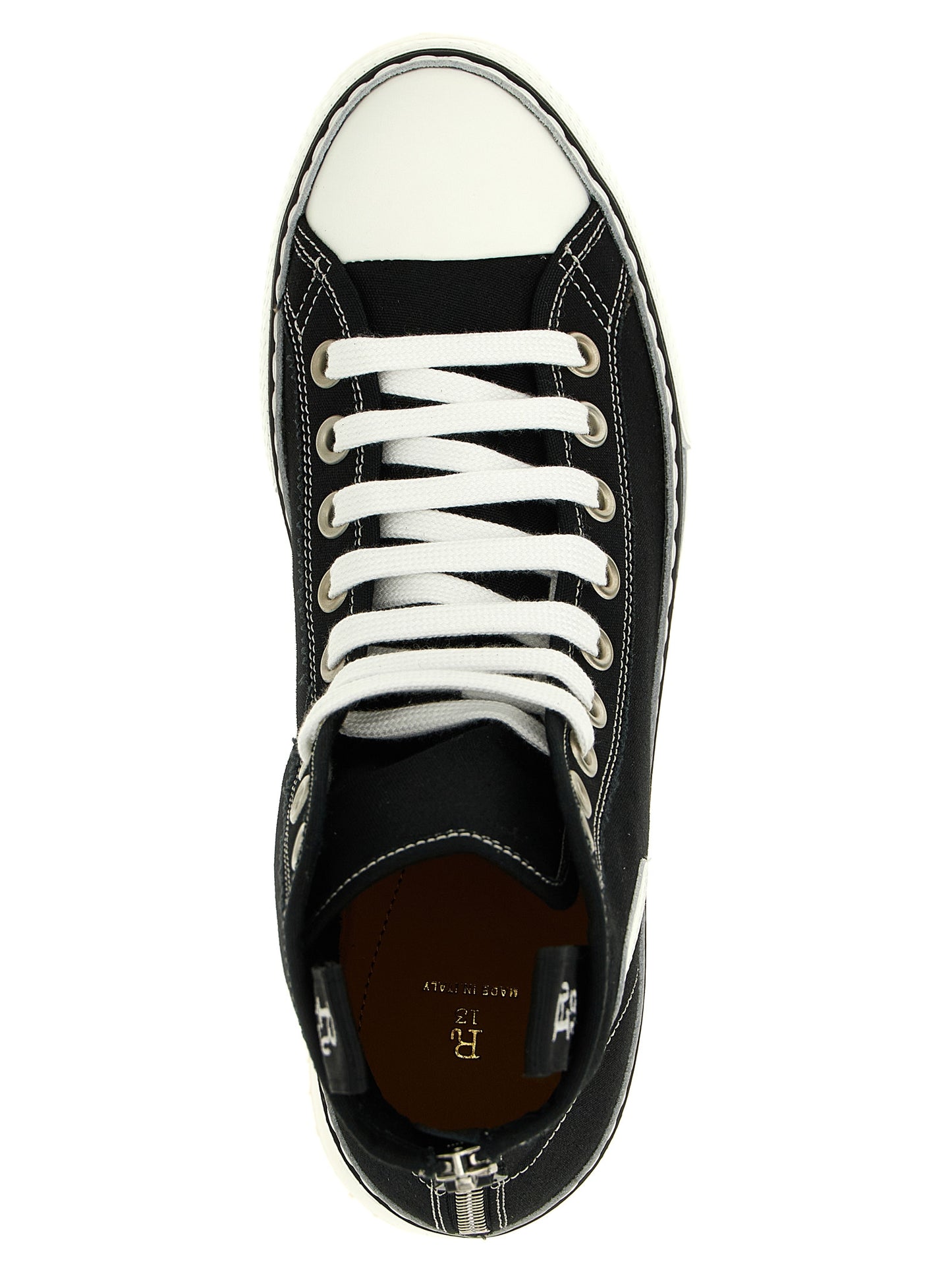 R13 Courtney Sneakers — White/Black Platform