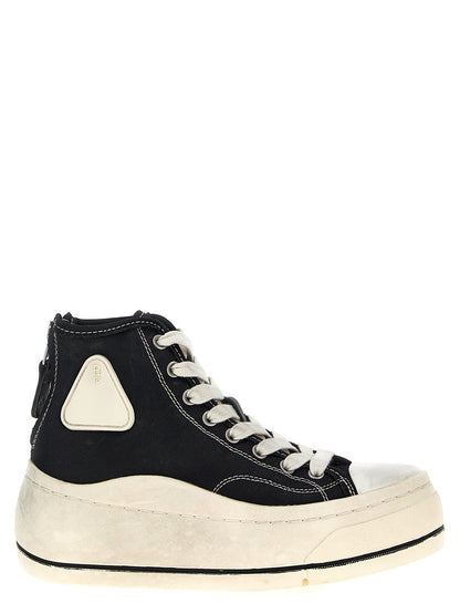 R13 High Top Sneakers — White/Black Women’s Sneakers