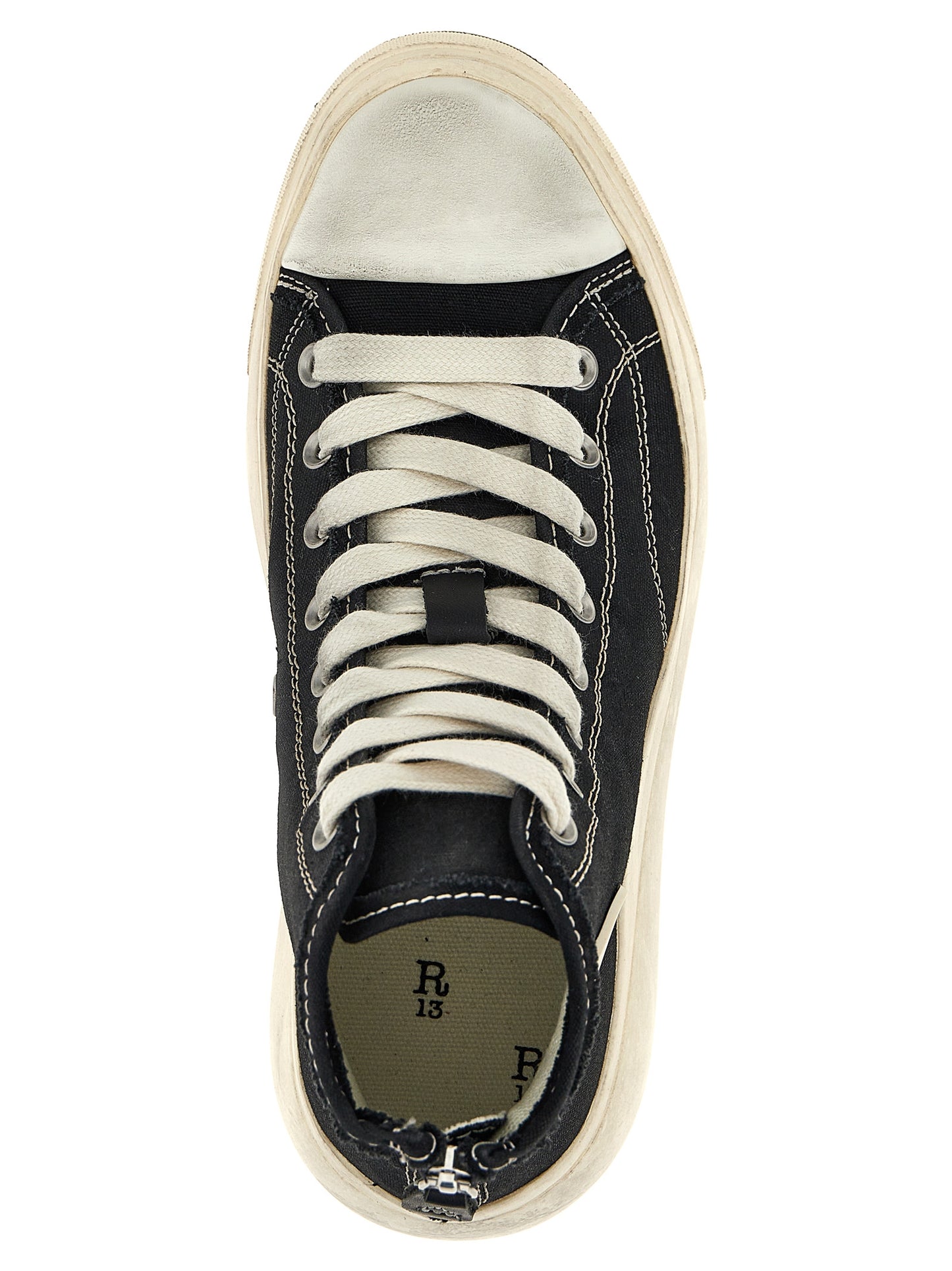 R13 High Top Sneakers — White/Black Women’s Sneakers