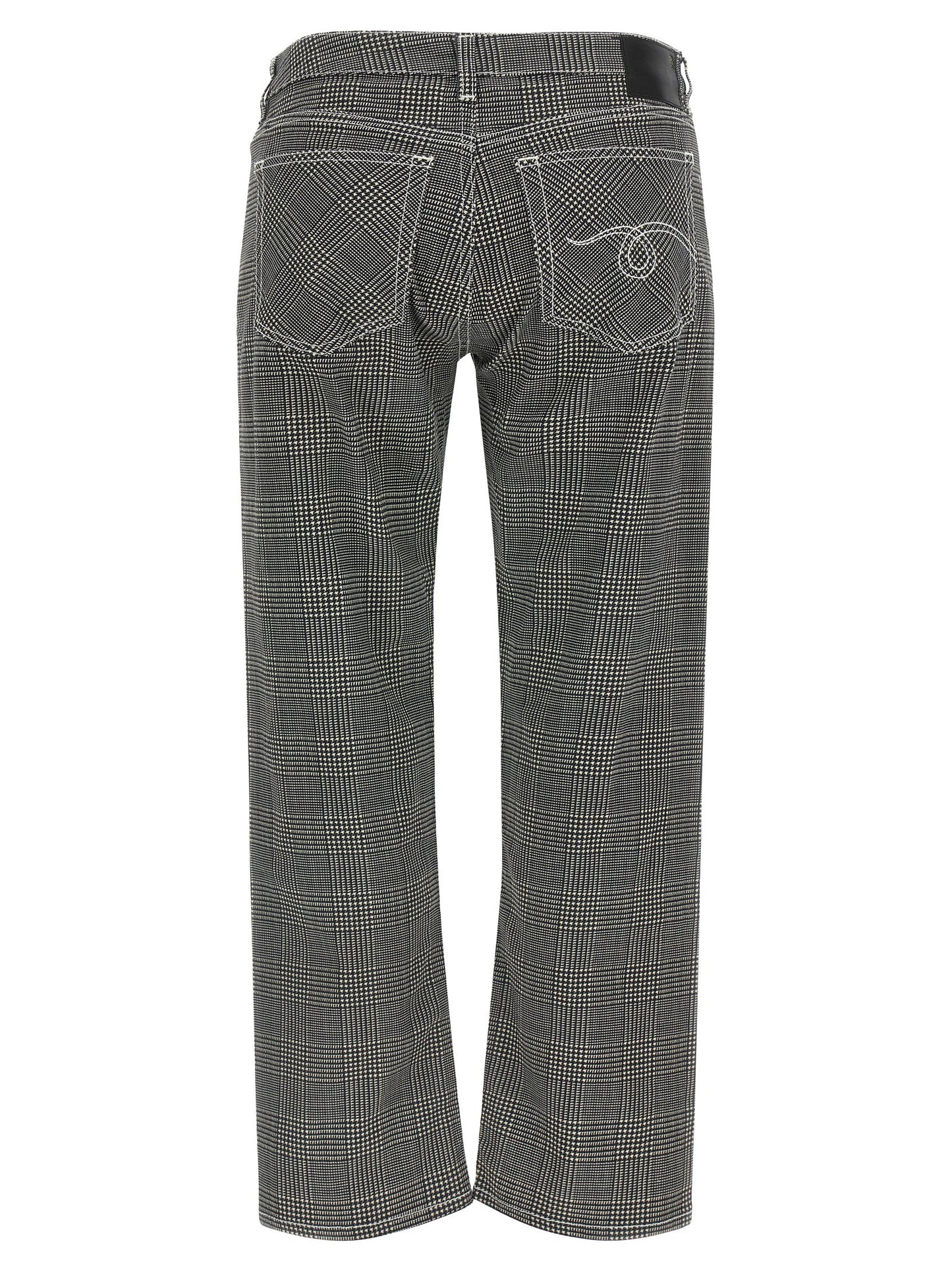 R13 Boy Straight Pants — Slim Prince of Wales Trousers