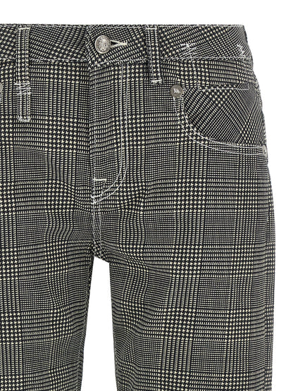 R13 Boy Straight Pants — Slim Prince of Wales Trousers