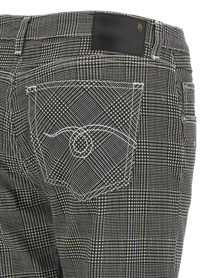 R13 Boy Straight Pants — Slim Prince of Wales Trousers