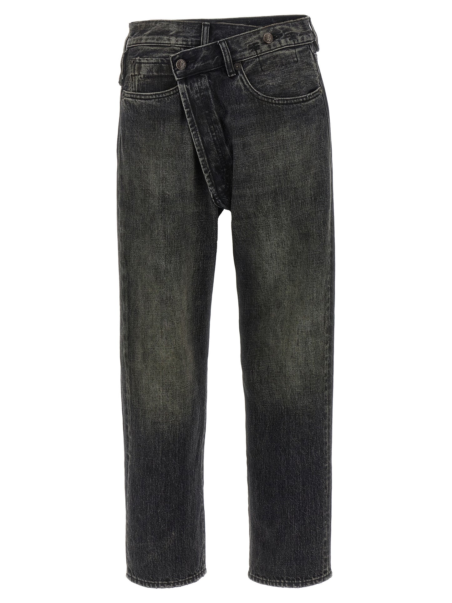 R13 Crossover Jeans — Black Women's Denim, Asymmetric Fit