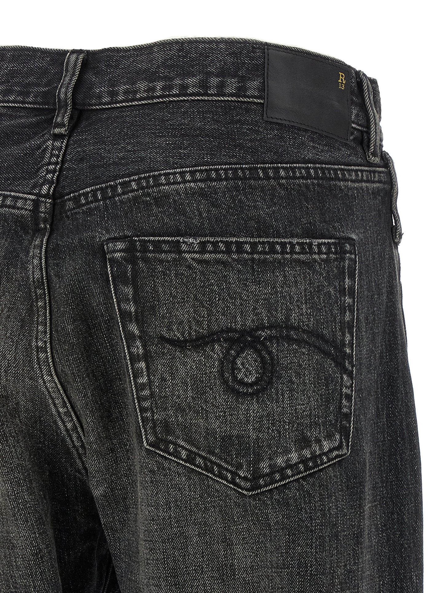R13 Crossover Jeans — Black Women's Denim, Asymmetric Fit
