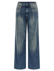 R13 Damon Jeans — Wide Pleated High-Waist Jeans