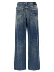 R13 Damon Jeans — Wide Pleated High-Waist Jeans