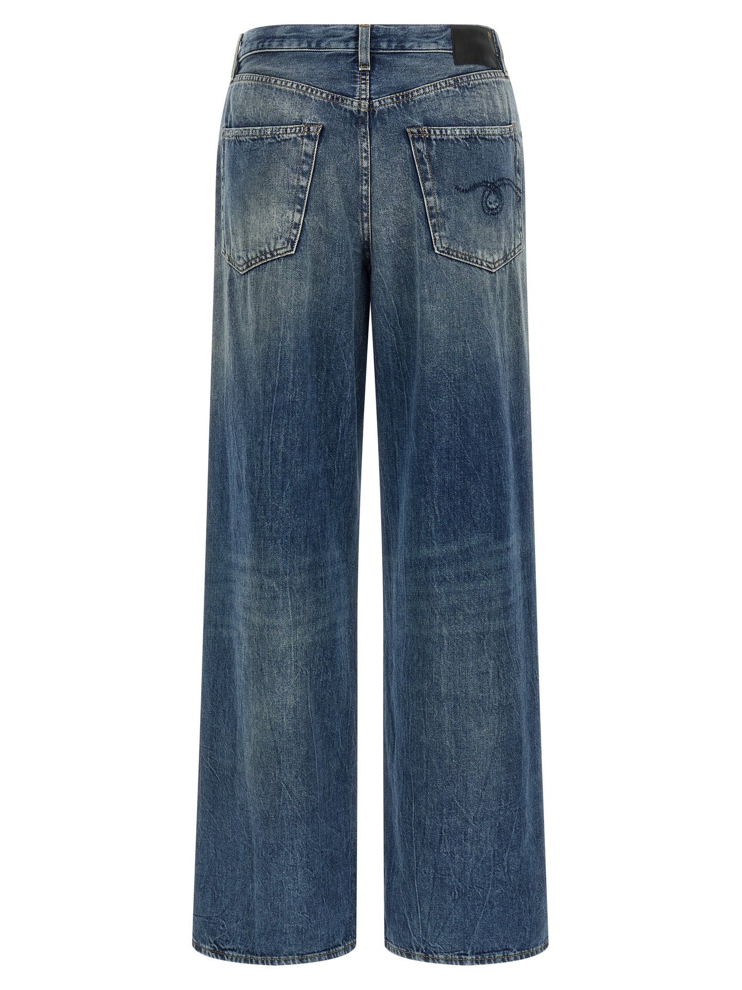 R13 Damon Jeans — Wide Pleated High-Waist Jeans
