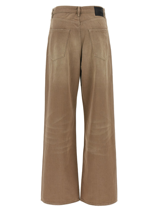 R13 Damon Pleated Jeans — High-Waisted Wide Leg