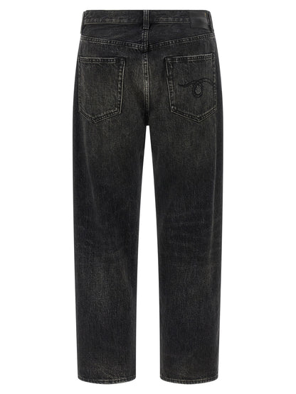 R13 Bf Jeans — Black Straight Leg Denim (Women)