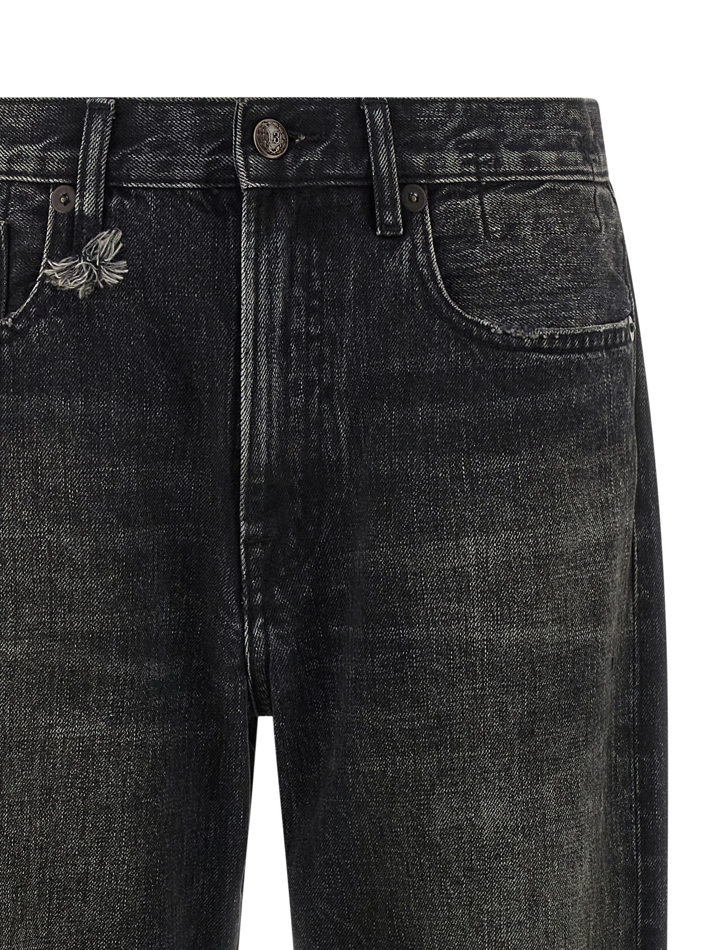 R13 Bf Jeans — Black Straight Leg Denim (Women)