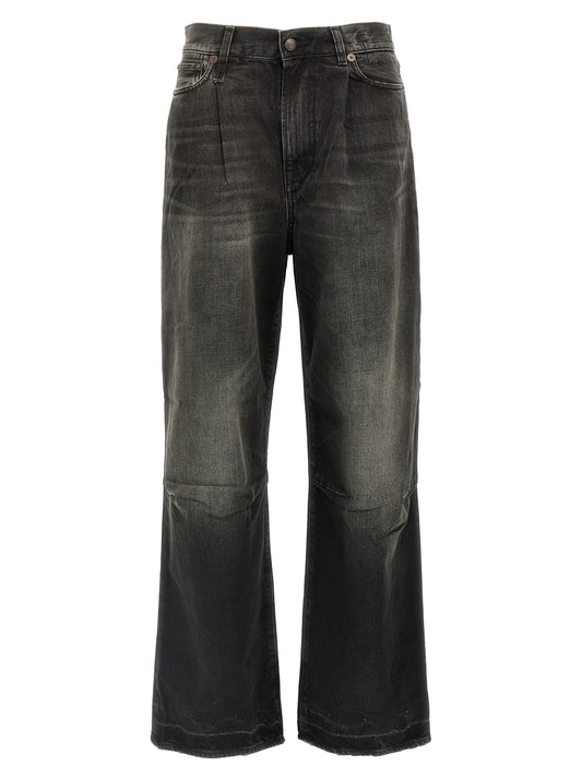 R13 Wayne Articulated Knee Jeans — Black Denim