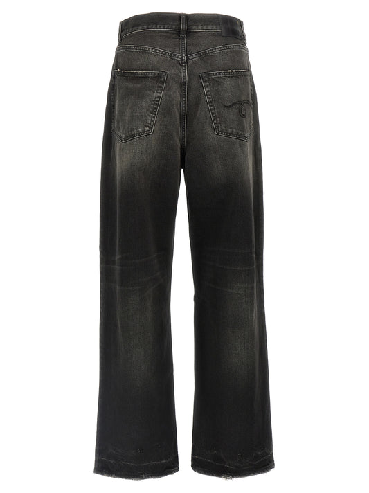 R13 Wayne Articulated Knee Jeans — Black Denim