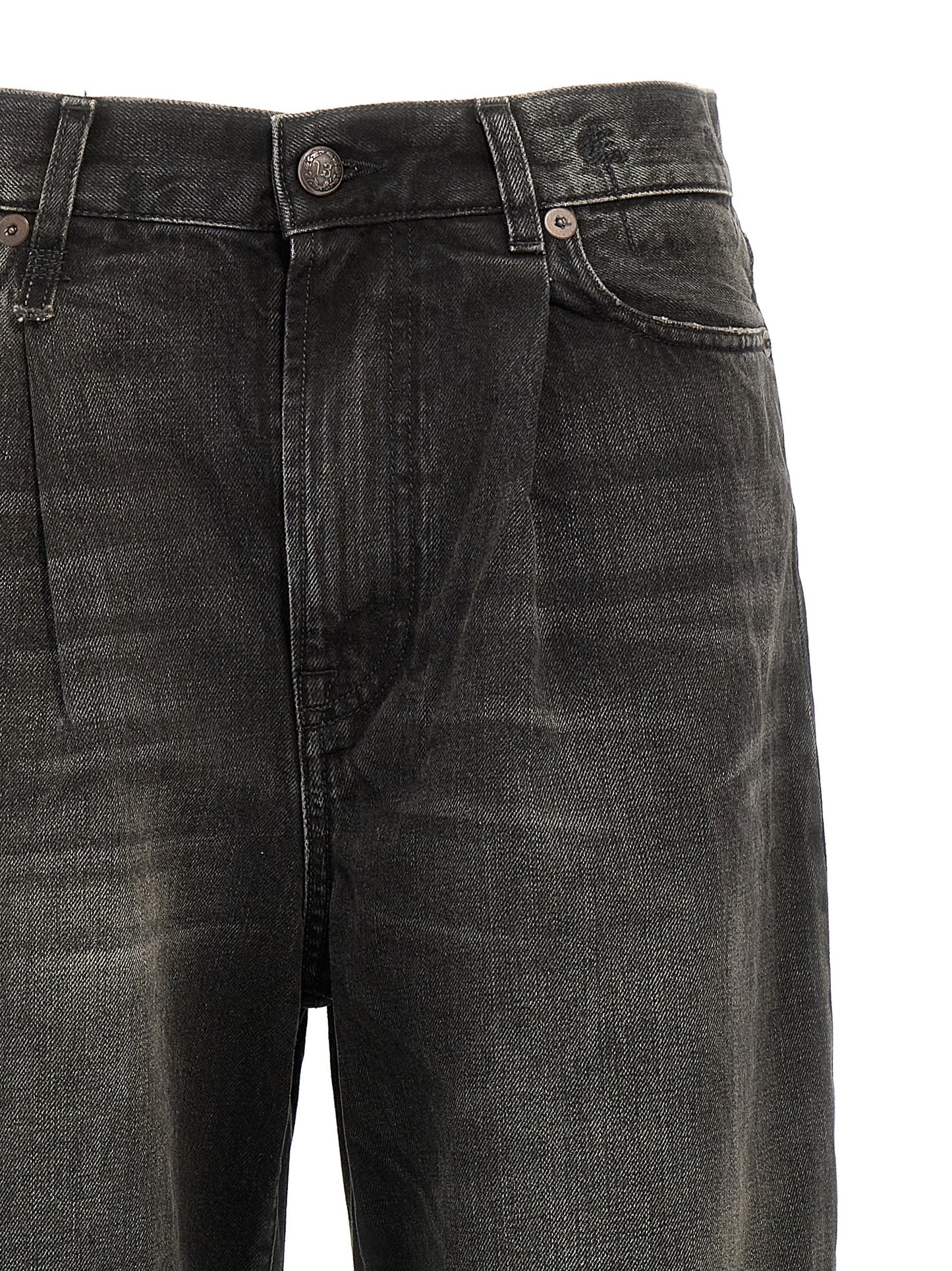 R13 Wayne Articulated Knee Jeans — Black Denim