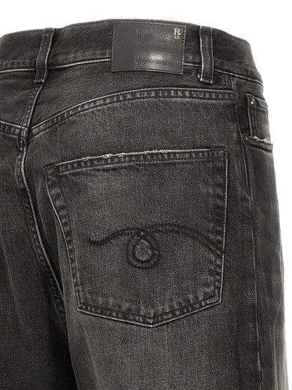 R13 Wayne Articulated Knee Jeans — Black Denim