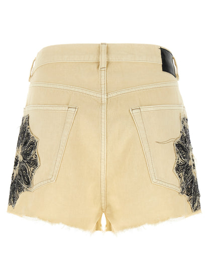 R13 X-bf Shorts — Bandana Cotton Denim Shorts