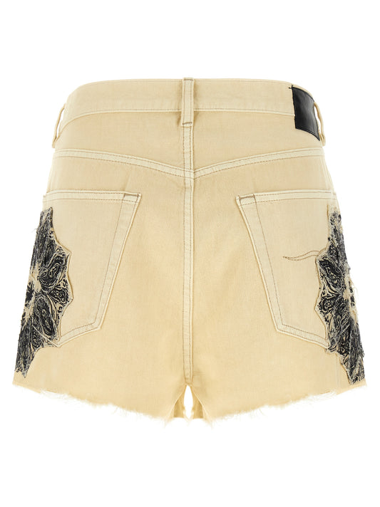 R13 X-bf Shorts — Bandana Cotton Denim Shorts