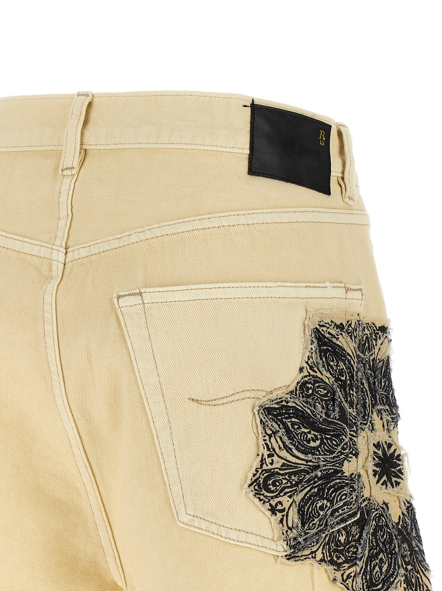 R13 X-bf Shorts — Bandana Cotton Denim Shorts
