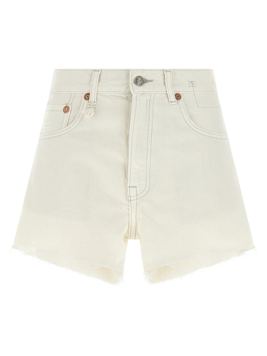 R13 X-bf Shorts — Distressed Cotton Denim Shorts