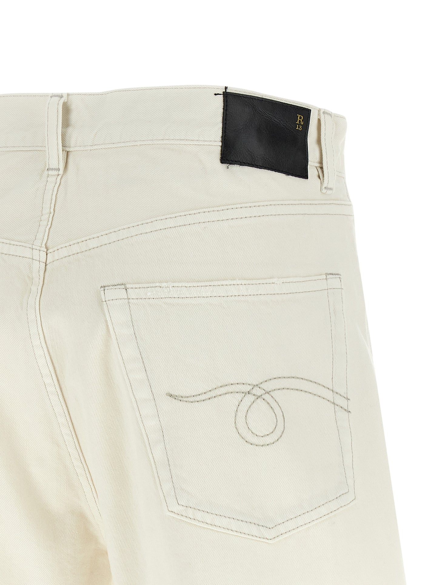 R13 X-bf Shorts — Distressed Cotton Denim Shorts