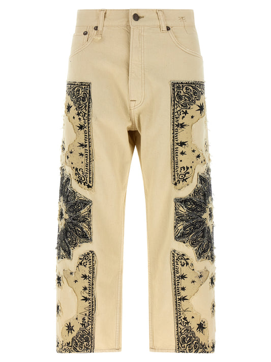 R13 X-bf Jeans — Women's Beige Straight Jeans