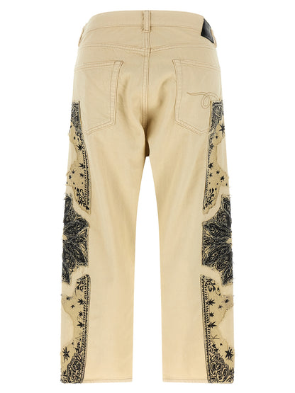 R13 X-bf Jeans — Women's Beige Straight Jeans