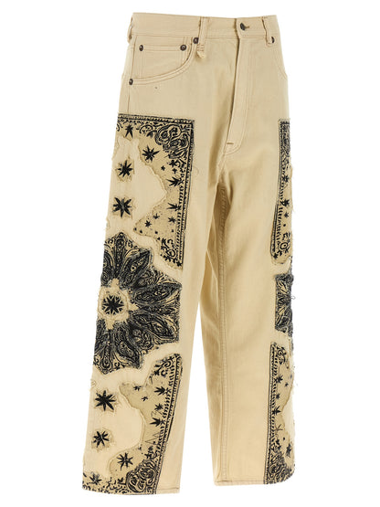 R13 X-bf Jeans — Women's Beige Straight Jeans