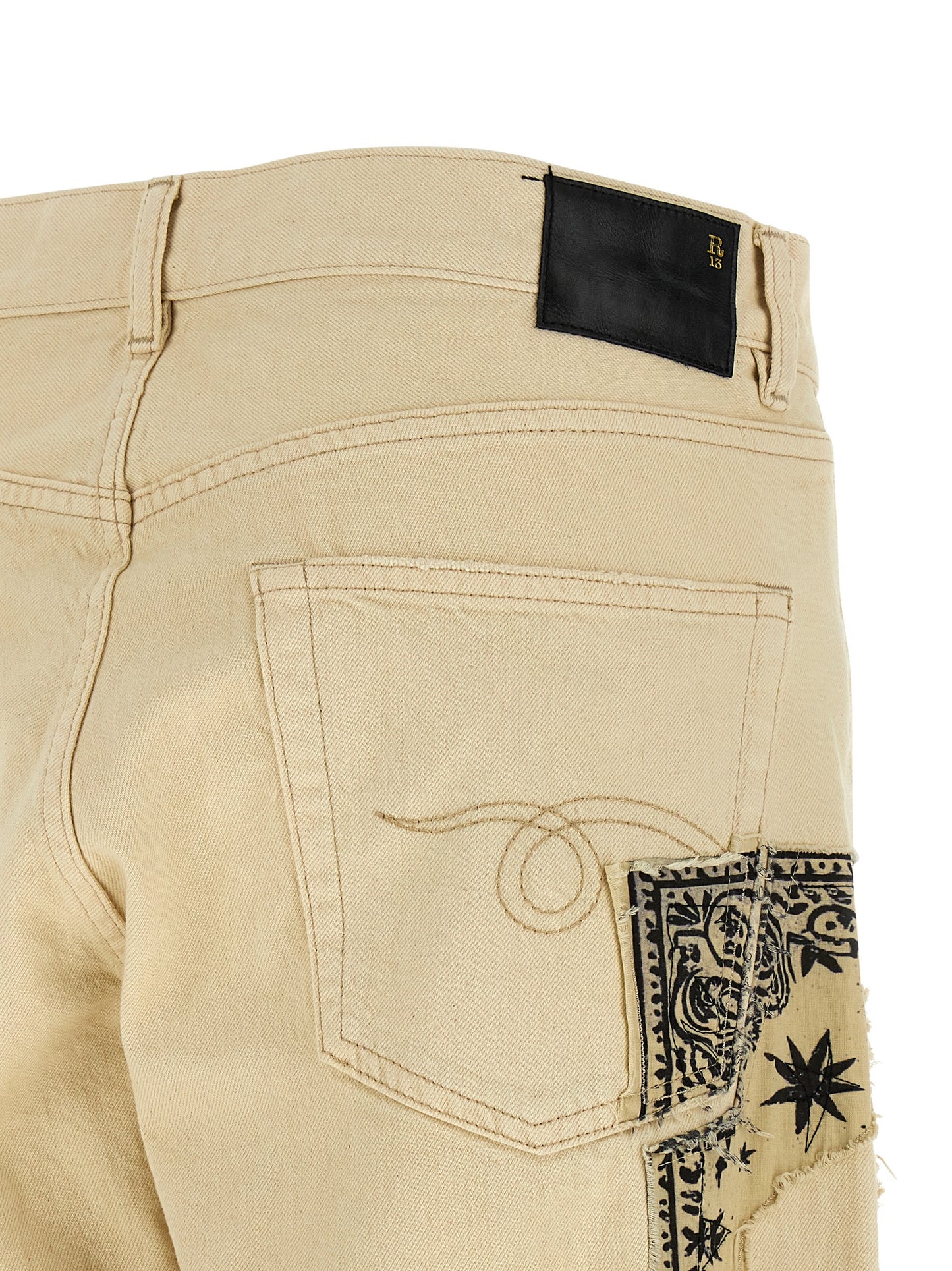 R13 X-bf Jeans — Women's Beige Straight Jeans