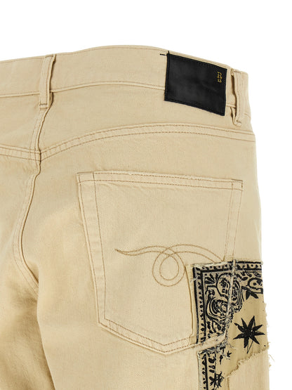R13 X-bf Jeans — Women's Beige Straight Jeans